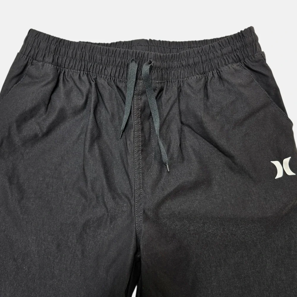 Hurley Jogger Pants Boys XL 14/16 Black Nylon Stretch Active Surf Skate Classic